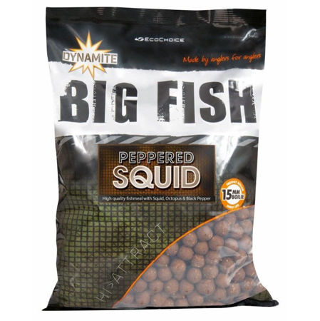 Picture of Dynamite Baits Big Fish Peppered Squid Shelf Life Boilies 15mm 1.8kg